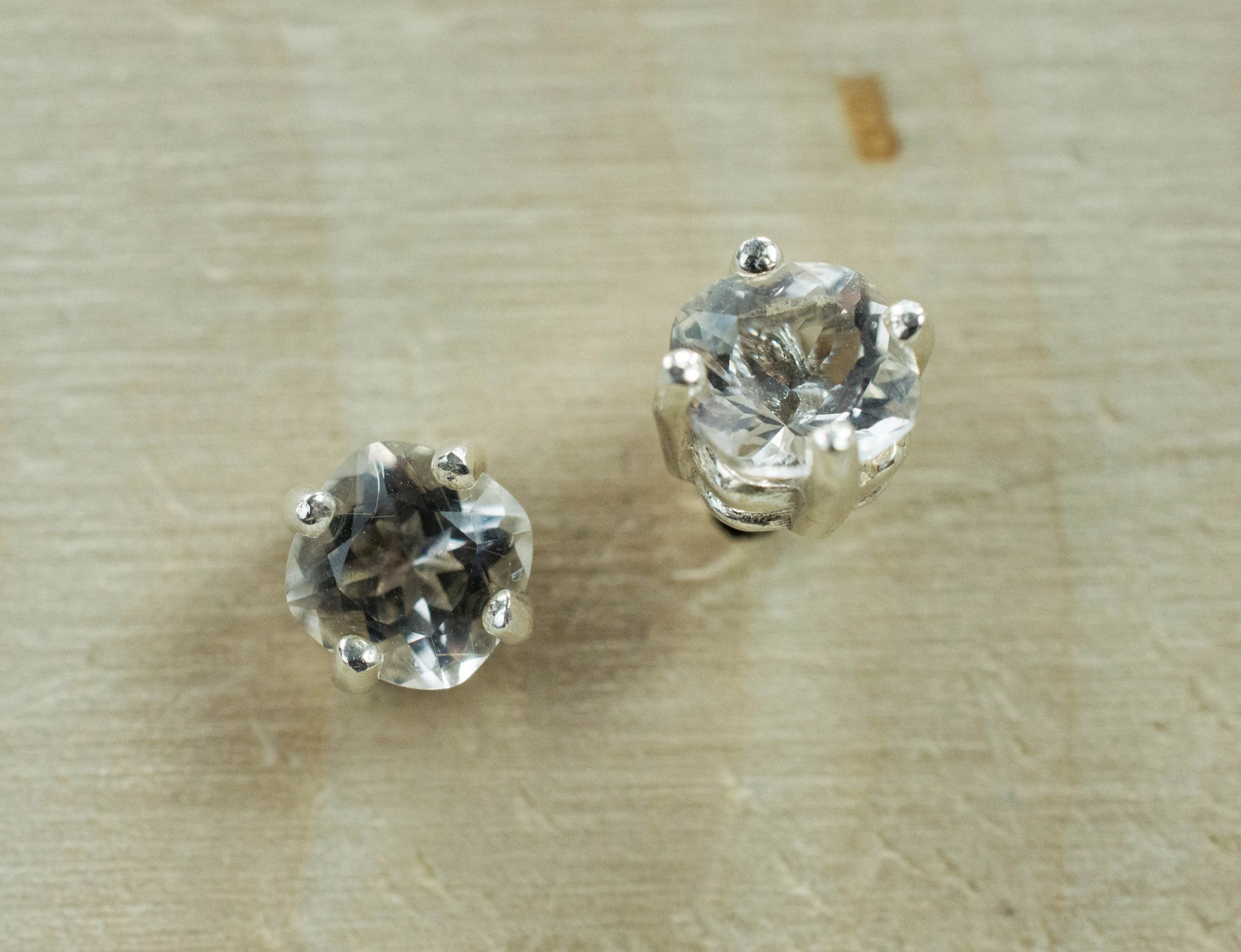 Tanzanian Quartz Earrings, Natural Untreated Mondo Quartz; 0.955