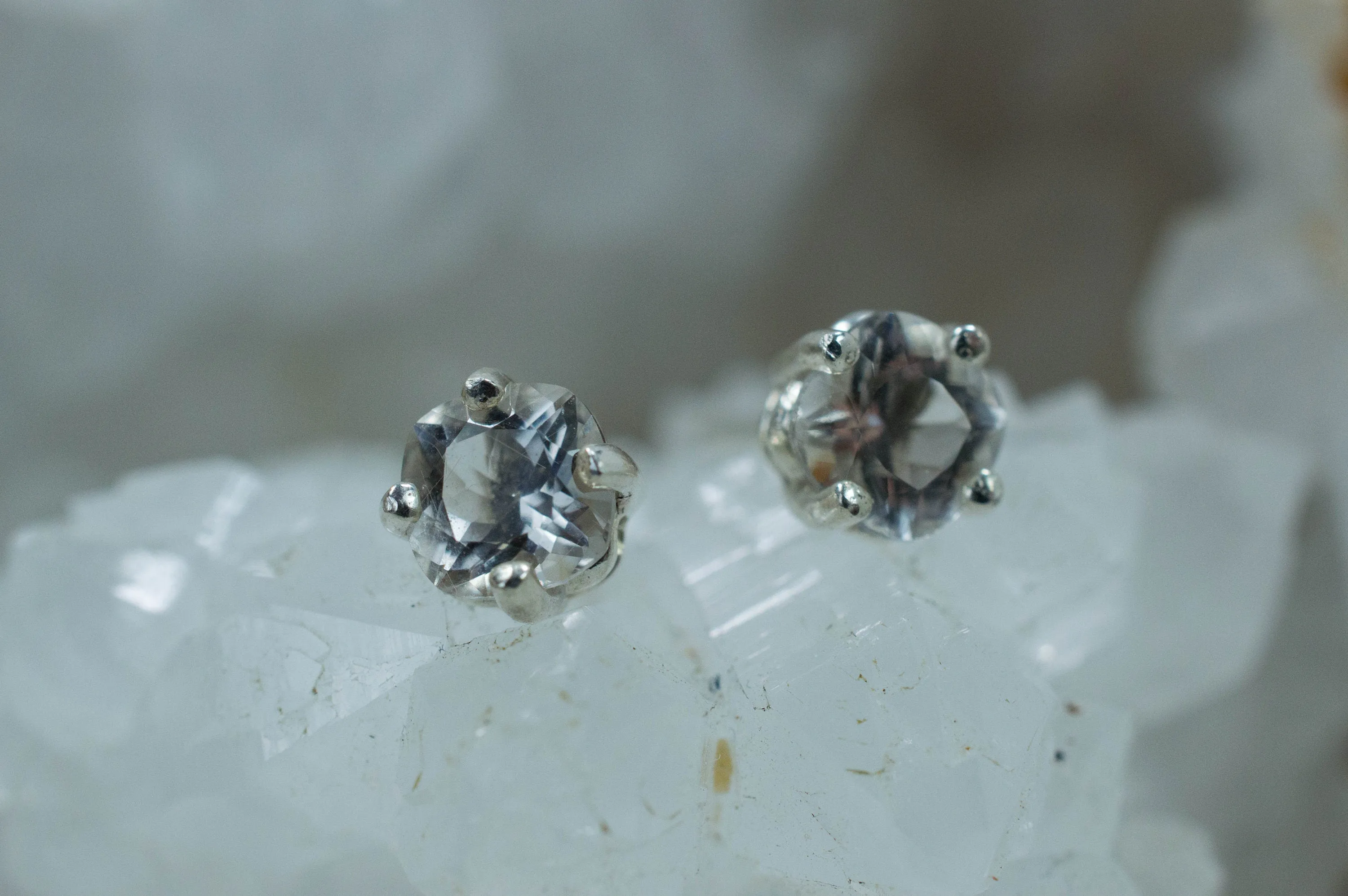 Tanzanian Quartz Earrings, Natural Untreated Mondo Quartz; 0.955