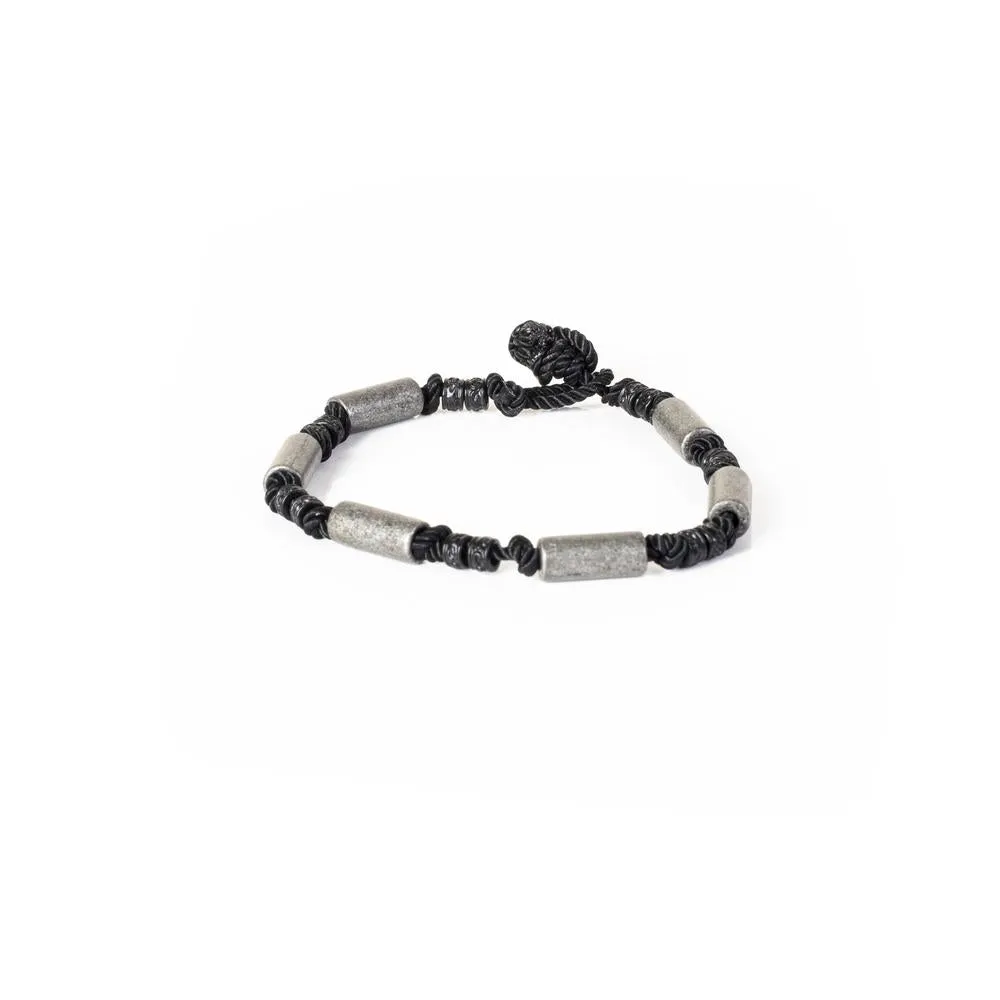 The Silver Black Rope Bracelet