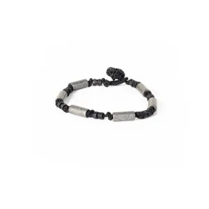 The Silver Black Rope Bracelet