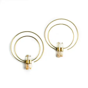 Zen Crystal Double Hoops